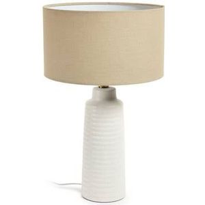Kave Home - Mijal tafellamp in keramiek met witte afwerking