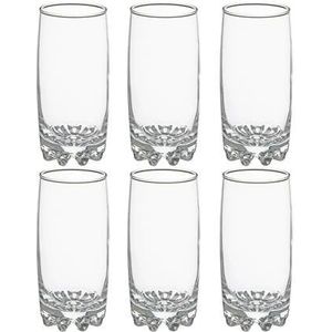 Set van 6x stuks longdrink glazen Tin 380 ml van glas - Drinkglazen - Waterglazen