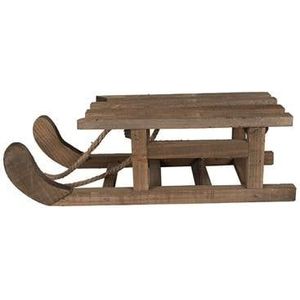 Clayre & Eef Decoratie Slee 38x14x12 cm Bruin Hout Kerstdecoratie