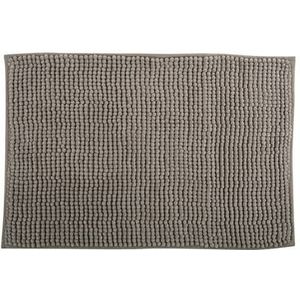 MSV Badkamerkleed/badmat tapijtje voor op de vloer - beige - 50 x 80 cm - Microvezel - anti slip