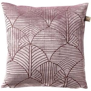 Dutch Decor YOLA - Sierkussen 45x45 cm – gestileerde bladprint – Elderberry- paars - Inclusief binnenkussen