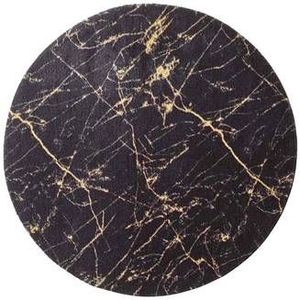 Rond wasbaar vloerkleed Marmer - Chloé zwart/goud 80 cm rond