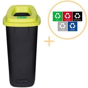 Plafor Prullenbak voor afvalscheiding 90L, Zwart|Groen