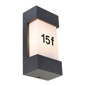 QAZQA tide - Moderne Wandlamp voor buiten - 1 lichts - D 9 cm - Donkergrijs - Buitenverlichting