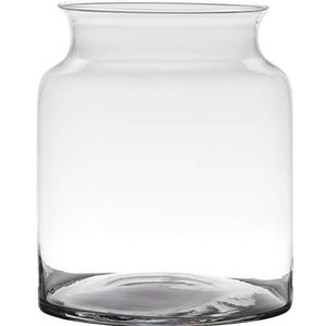 Transparante luxe stijlvolle vaas/vazen van glas 23 x 19 cm - Bloemen/boeketten vaas voor binnen gebruik