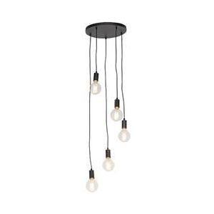 QAZQA Moderne hanglamp zwart 35 cm 5-lichts - Facil