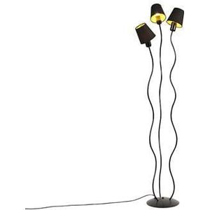 QAZQA wimme - Design Vloerlamps-sStaande Lamp - 3 lichts - H 149 cm - Zwart - Woonkamers-sSlaapkamers-sKeuken