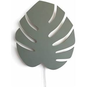 Houten wandlamp kinderkamer | Monstera blad - groen