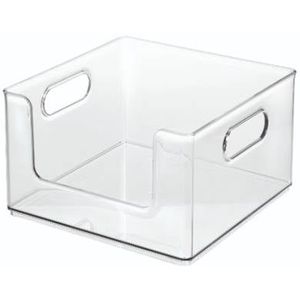 iDesign - Open Opbergbox met Handvaten, 25 x 25 x 15 cm, Kunststof, Tr