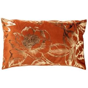 Dutch Decor AVA - Kussenhoes velvet Potters Clay 30x50 cm - oranje - met rits