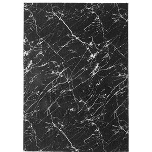 Tapeso Wasbaar vloerkleed Marmer - Chloé zwart|wit - 50x80 cm