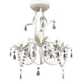 Kristallen Kroonluchter met Wit Elegant Design (3 Lampen)