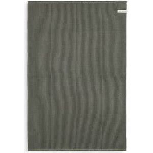 Knit Factory Gebreide Badmat - Douchemat Morres - Badkamermat - Toiletmat - Khaki - Groen - 80x50 cm - Katoen