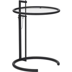 ClassiCon Adjustable Table E 1027 Black bijzettafel Ø52 helder glas