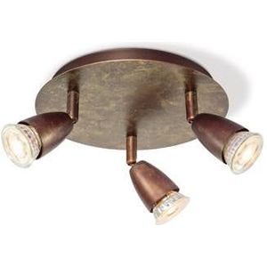 Home Sweet Home LED Opbouwspot Curl 3 - incl. dimbare LED lamp - Brons
