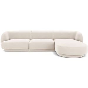 Micadoni Miley Hoekbank met Chaise Longue Rechts - Velvet - Crème