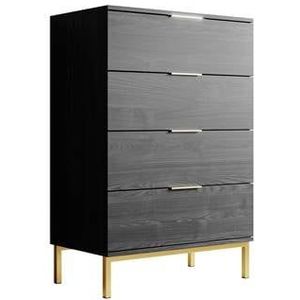 Meubella - Dressoir Ponchi - Zwart eiken - 70 cm