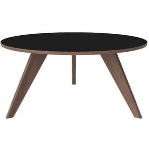 Bolia New Mood Salontafel - Geolied Walnoot -  Ø 90 cm - Zwart