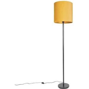 QAZQA Simplo - Moderne Vloerlamp - Staande Lamp met Kap - 1 Lichts - H 1840 Mm - Geel