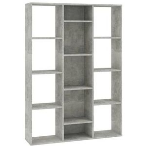 vidaXL-Kamerscherm/boekenkast-100x24x140-cm-bewerkt-hout-betongrijs