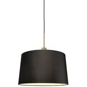 QAZQA Moderne hanglamp brons met kap 45 cm zwart - Combi 1