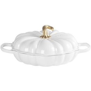 Le Creuset Campagnard Pompoen Braad/Stoofpan Ø 28 cm - Wit