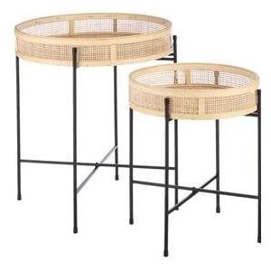 Mica Decorations Leandro Bijzettafel - Set van 2 - H53 cm - Zwart