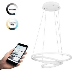 EGLO connect.z Lobinero-Z Smart Hanglamp - Ø 58 cm - Wit - Instelbaar wit licht - Dimbaar - Zigbee