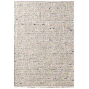 Wollen vloerkleed handweef Oslo - crème/blauw 70x130 cm