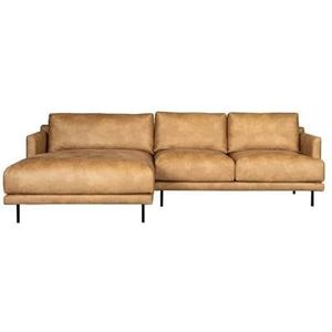 Bronx71 Industriële hoekbank Denver beige eco-leer links