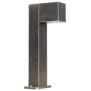 QAZQA Industriële staande buitenlamp antiek goud 35 cm IP44 - Baleno