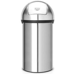 Brabantia Push Bin Prullenbak - 60 liter - Matt Steel