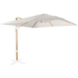 sweeek - Vierkante offset parasol 3x3m, paal met houteffect