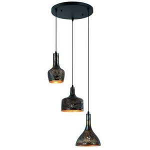 Hanglamp Fuoco Bruin Zwart 3 Lichts Ø 35cm E27 Fitting