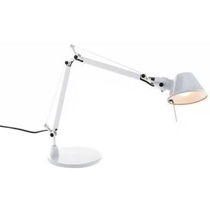 Artemide Tolomeo Micro bureaulamp retrofit gepolijst wit