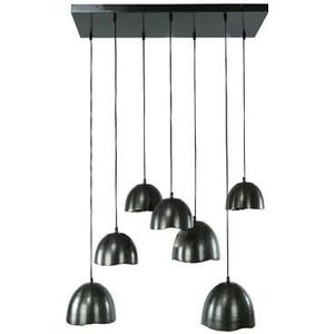 MOOS Logan Hanglamp 7-lichts - Zwart/Nikkel