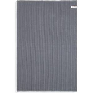 Knit Factory Gebreide Badmat - Douchemat Morres - Badkamermat - Toiletmat - Med Grey - Grijs - 80x50 cm - Katoen