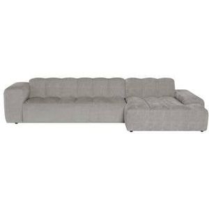 by fonQ Plume 4-zits Hoekbank met Chaise Longue Rechts - Chenille - Grijs