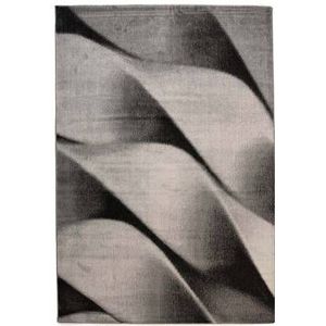 Tapeso Modern vloerkleed - Canvas zwart|grijs - 80x300 cm