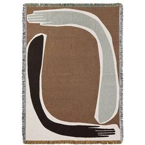 ferm LIVING - Pose Tapestry Blanket - Bruin - Wandkleed