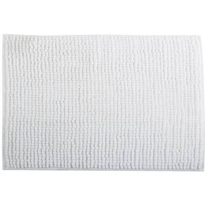 MSV Badkamerkleed/badmat/toilet - voor op de vloer - ivoor wit - 60 x 90 cm - microvezel - anti-slip