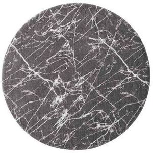 Tapeso Rond wasbaar vloerkleed Marmer - Chloé grijs|wit - 120 cm rond