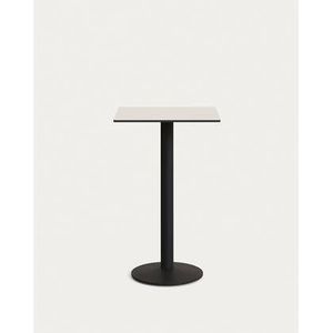 Kave Home - Witte hoge Esilda-tafel met zwart gelakte metalen poot 60