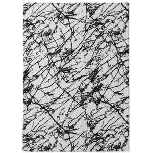 Wasbaar vloerkleed Marmer - Chloé wit/zwart 140x200 cm