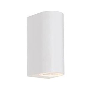 QAZQA Moderne buiten wandlamp wit kunststof ovaal 2-lichts - Baleno