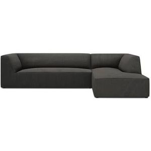 Windsor & Co Sao Hoekbank met Chaise Longue Rechts - 4-zits - Ribstof - Donkergrijs