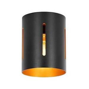 QAZQA Design plafondlamp zwart met gouden binnenkant - Yana