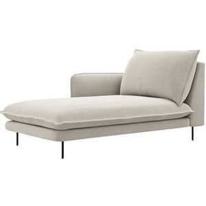 Cosmopolitan Design - Vienna - Chaise Longue - Gebroken Wit - Linnen - Massief Grenenhout
