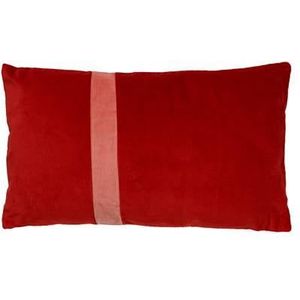Dutch Decor PIPPA - Sierkussen velvet Aurora Red 30x50 cm - rood - Inclusief binnenkussen