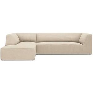 Windsor & Co Sao Hoekbank met Chaise Longue Links - 4-zits - Ribstof - Lichtbeige